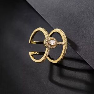Gold Ring with Crystal Accent
